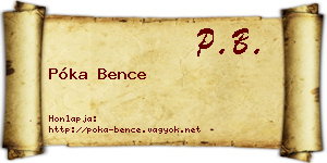 Póka Bence névjegykártya