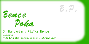 bence poka business card